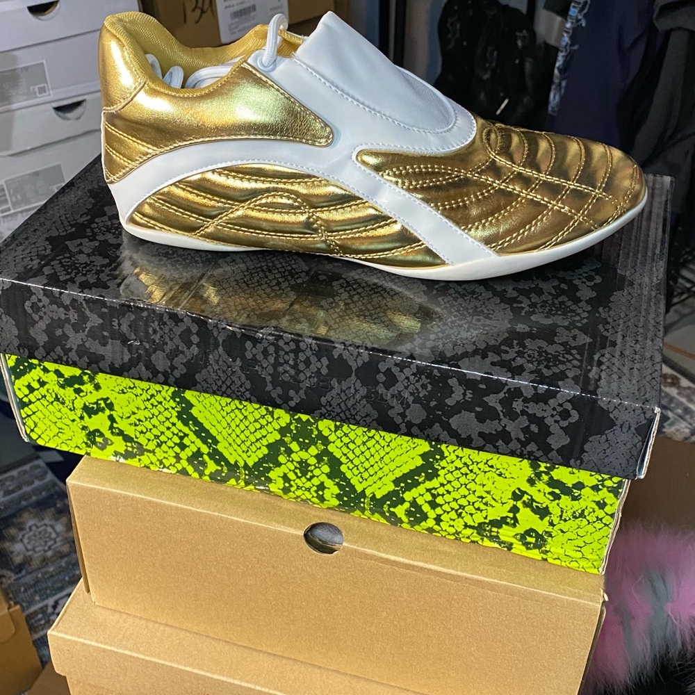 Cape Robbin Gold and White Sneakers